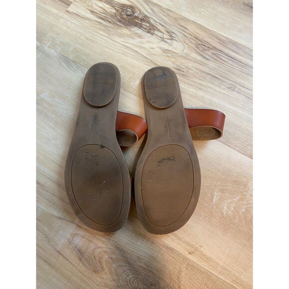 J. Crew boardwalk brown vegan leather sandal SIZE 10 - Picture 2 of 4